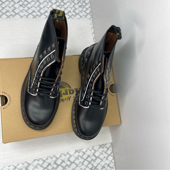 Dr. Martens Black Studded Men's Boots - Picture 3 of 8